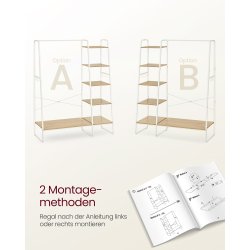 T�jstativ - hvid og brun t�jstativ med b�jlestang og 5 hylder