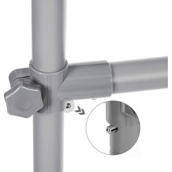 T�jstativ med dobbelt b�jlestang og skohylde - justerbart gr�