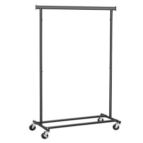 T�jstativ p� 4 hjul - kraftig sort garderobestativ til 90 kg