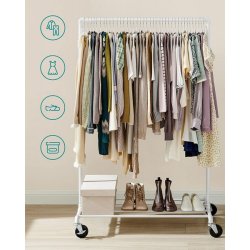 T�jstativ p� hjul - garderobestativ i vandr�r look med skohylde