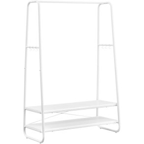 T�jstativ - hvid t�jstativ med b�jlestang og skohylder