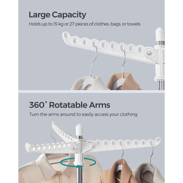 T�rrestativ til vasket�j - t�jstativ med 3 arme til b�jler