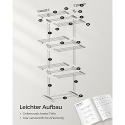 T�rrestativ til vasket�j - foldbart med vinger - gr�