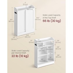 Badevrelsesskab - toiletskab - opbevaringsskab - hvid 20x60x80