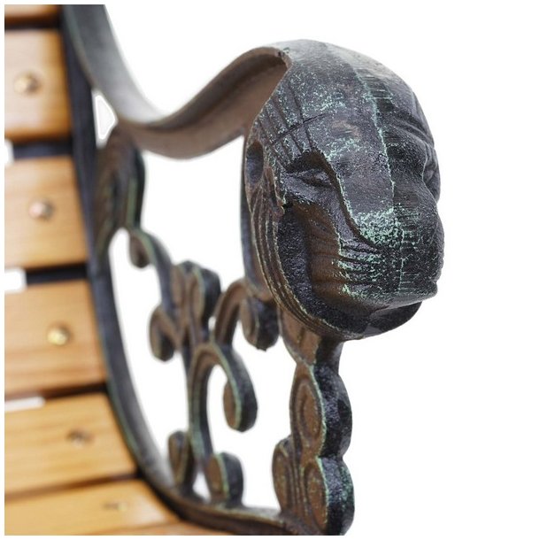 Parkbnk og havebnk - 2 personers lysebrun trbnk p 125 cm