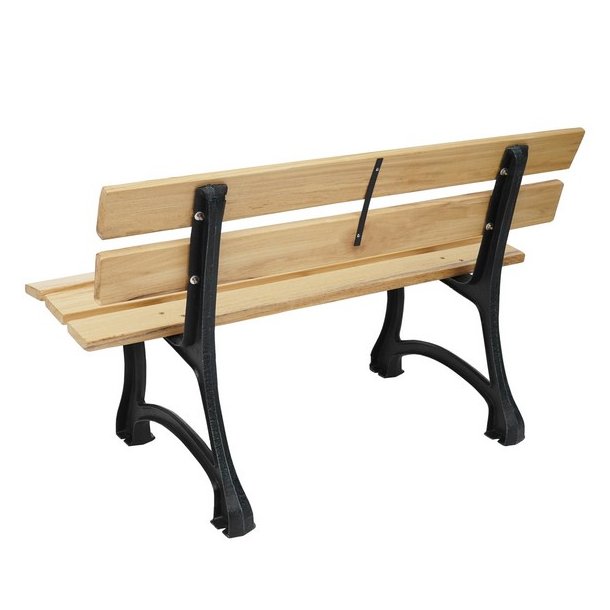 Have bnk - 2 personers lysebrun parkbnk og trbnk p 125 cm