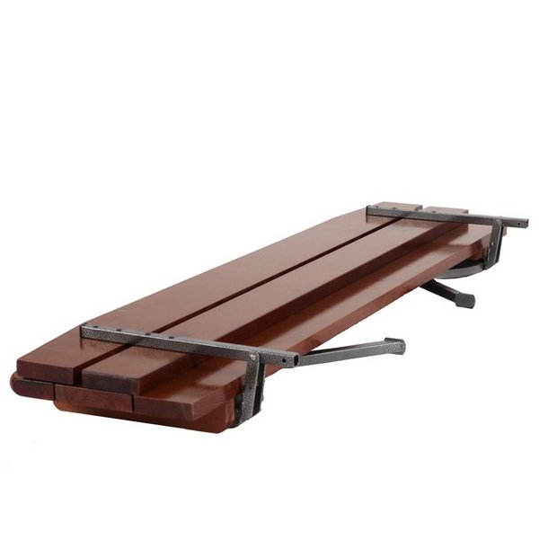 Havebnke - 2 stk sammenklappelige foldbare brune trbnke p 180 cm