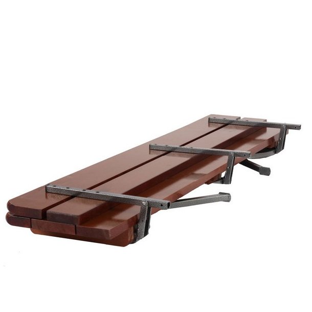 Havebnke - 2 stk sammenklappelige foldbare brune trbnke p 180 cm