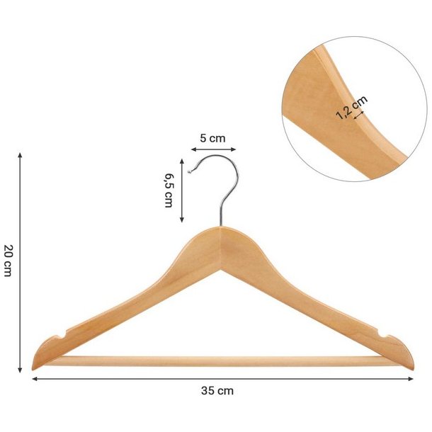 T�jb�jler til b�rn med buksestang - 10 stk brune b�jler til t�j