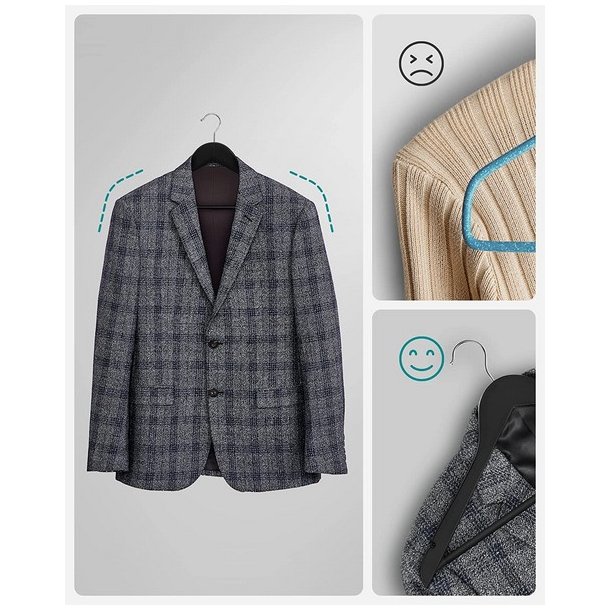 T�jb�jler med buksestang - 10 stk sorte tr�b�jler til t�j