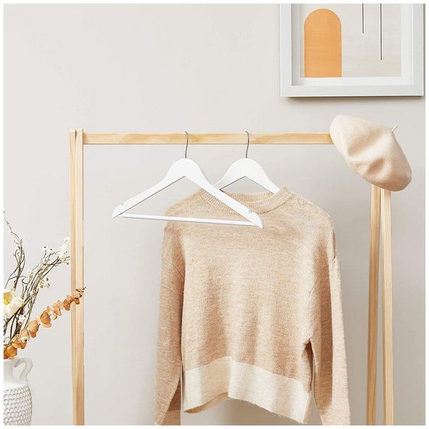 T�jb�jler med buksestang - 20 stk hvide tr�b�jler til t�j