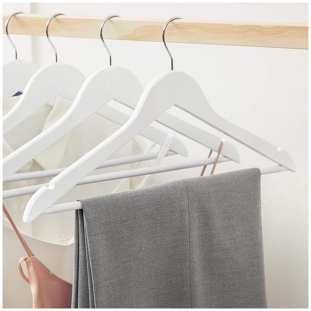 T�jb�jler med buksestang - 20 stk hvide tr�b�jler til t�j