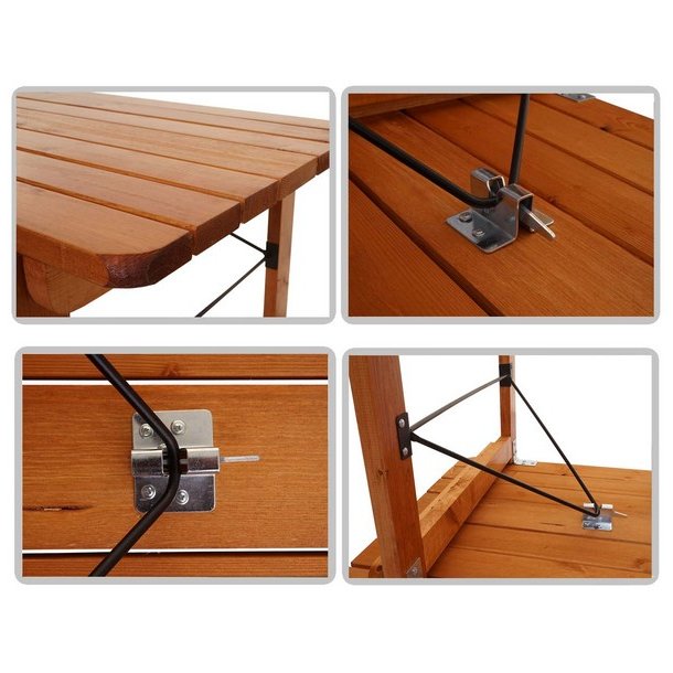 Havebord 180 cm - sammenklappelige foldbare trbord - bord i tr