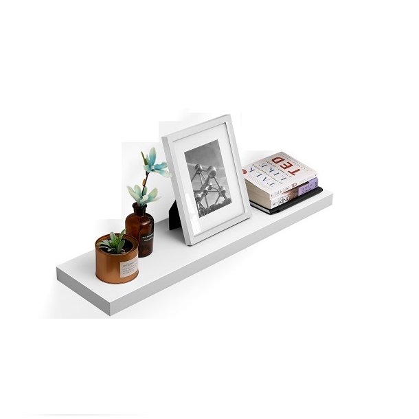 Hylde i tr� - v�gh�ngt tr�hylde - hvid v�ghylde 80 x 20 cm