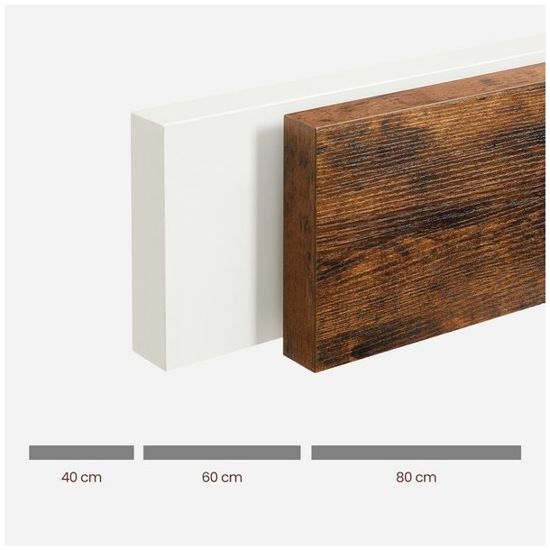 Hylde i tr� - v�gh�ngt tr�hylde - rustik brun v�ghylde 40 x 20 cm