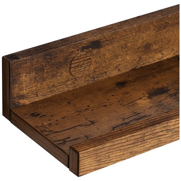 Hylder i tr� - 3 v�gh�ngte sv�vende tr�hylder - brune v�ghylder