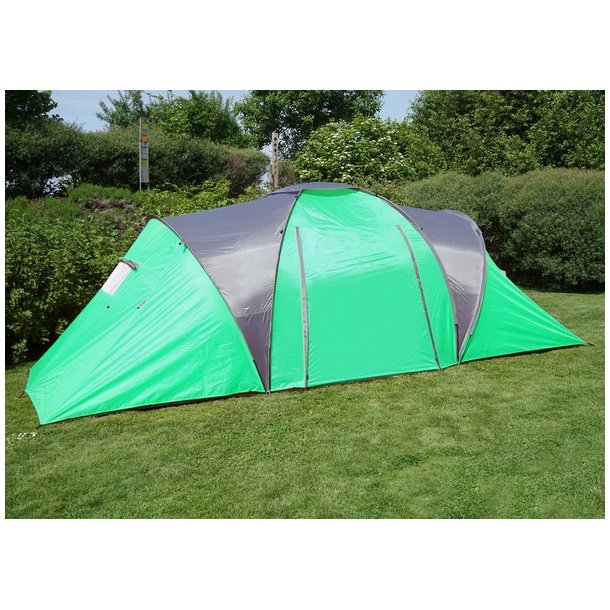 Campingtelt - 4 personers tunneltelt til camping - grnt telt