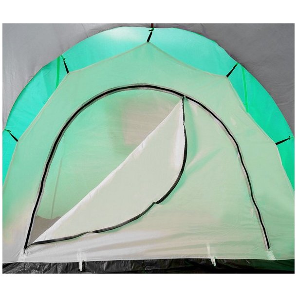 Campingtelt - 4 personers tunneltelt til camping - grnt telt