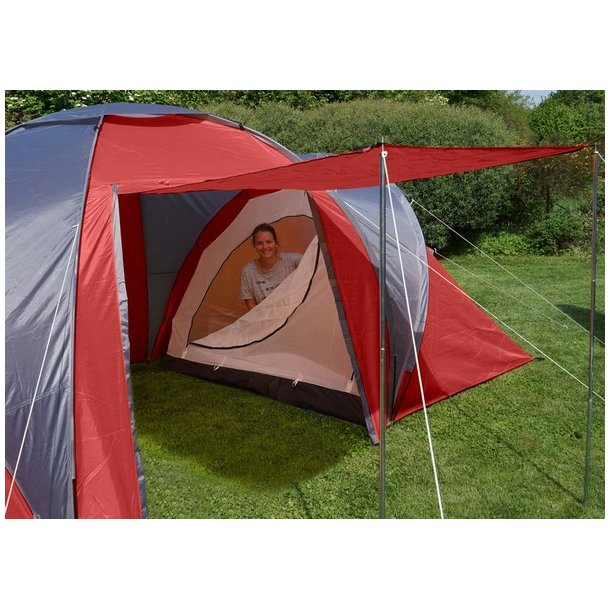 Campingtelt - 4 personers tunneltelt til camping - rdt telt