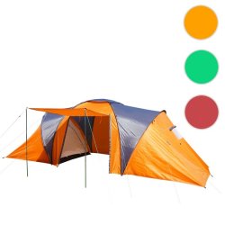 Campingtelt - 6 personers tunneltelt til camping - orange telt