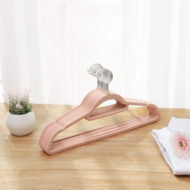 T�jb�jler i velour med skridsikker buksestang - 50 stk pink