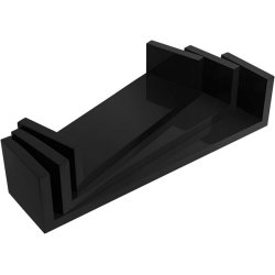 Hylder i tr� - 3 v�gh�ngte sv�vende tr�hylder - sorte v�ghylder