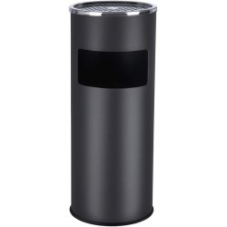 Skraldespand - udend�rs skraldespand med askeb�ger - sort