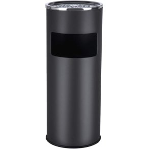 Skraldespand - udend�rs skraldespand med askeb�ger - sort