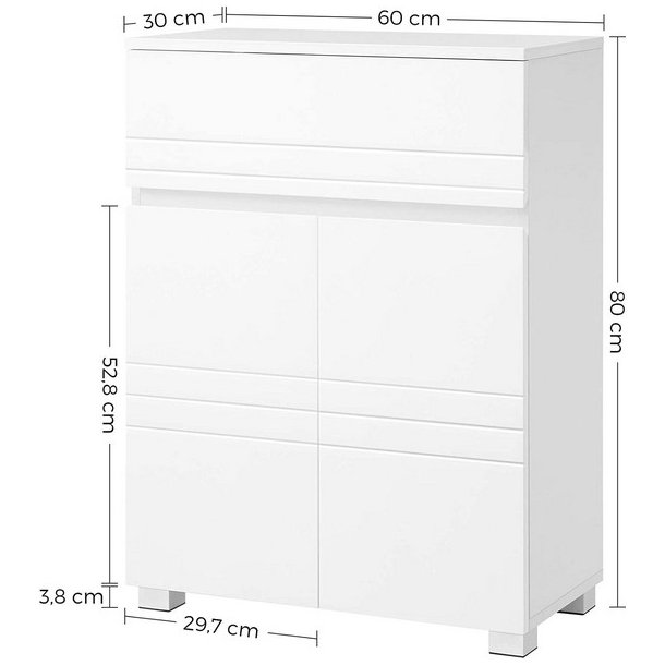Badevrelsesskab - skab - opbevaringsskab - hvid 60 x 30 x 80