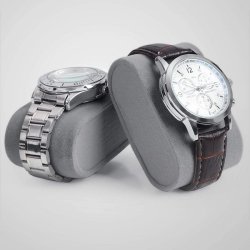 Urboks i kunstl�der - display�ske til 6 ure - sort urkasse