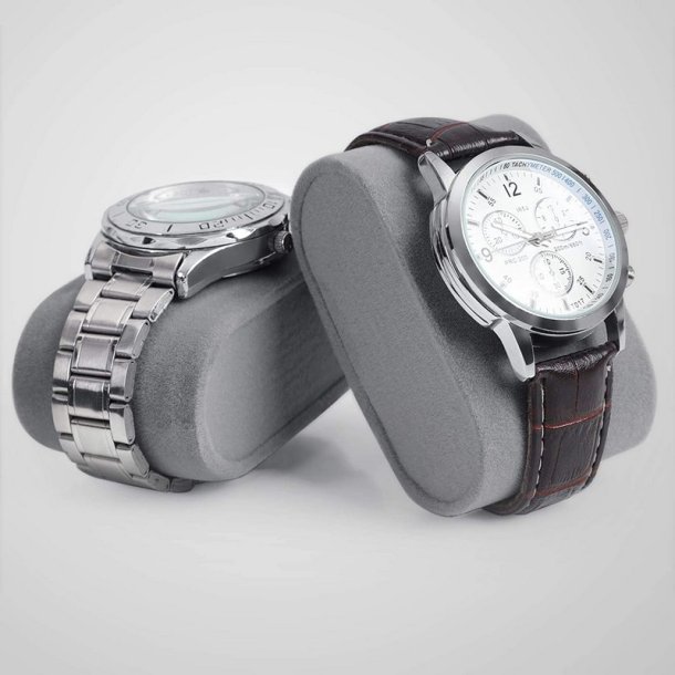 Urboks i kunstl�der - display�ske til 6 ure - sort urkasse