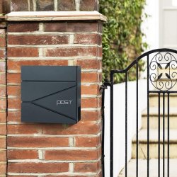 Brevkasse med avisr�r - v�gh�ngt postkasse - antracit brevkasse
