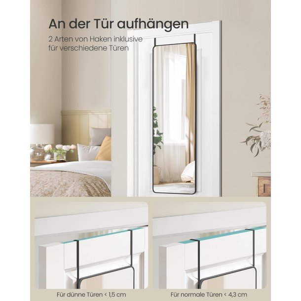 Helkropsspejl 120 x 40 cm - ophngt helfigur spejl