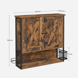 Badevrelsesskab - vghngt skab - rustik brun 60x60x16 cm