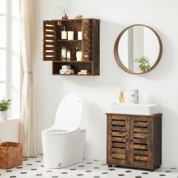 Badev�relsesskab - v�gh�ngt skab - rustik brun 60x20x70 cm