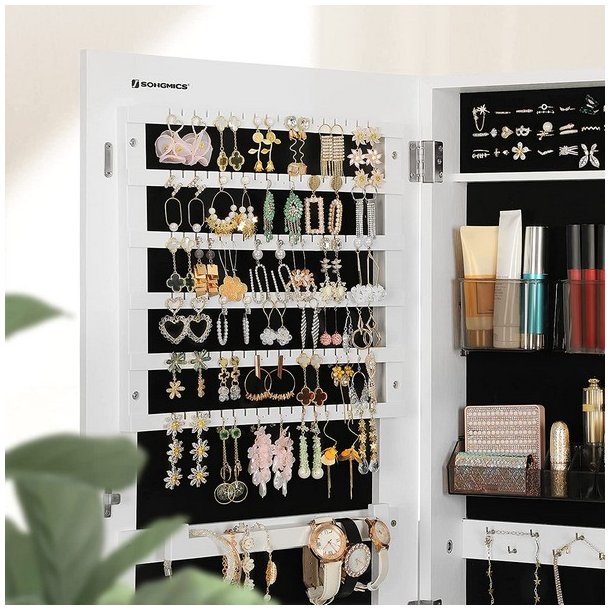 Smykkeskab - v�gmonteret spejlskab - v�gh�ngt skab med spejl