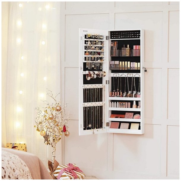 Smykkeskab - v�gmonteret spejlskab - v�gh�ngt skab med spejl