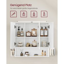 Badevrelsesskab - overskab - vghngt spejlskab - hvid