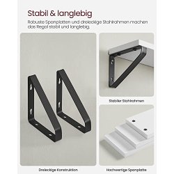 Hylder i tr� - 3 v�gh�ngte sv�vende tr�hylder - hvide v�ghylder