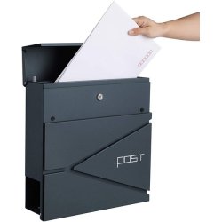 Brevkasse med avisr�r - v�gh�ngt postkasse - antracit brevkasse