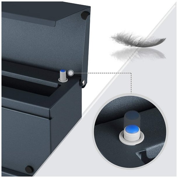 Brevkasse med avisr�r - v�gh�ngt postkasse - antracit brevkasse