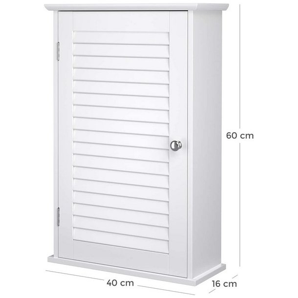 Badev�relsesskab - v�gh�ngt skab - medicinskab - hvid 40x16x60