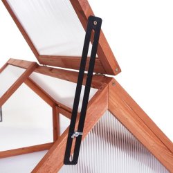 Minidrivhus til bed - v�ksthus i brunt tr� og polycarbonat - 108x57x54 cm