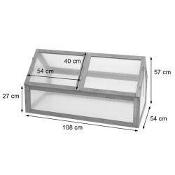 Minidrivhus til bed - v�ksthus i brunt tr� og polycarbonat - 108x57x54 cm
