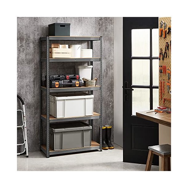 St�lreol - lagerreol - gr� og brun reol 180 x 90 x 40