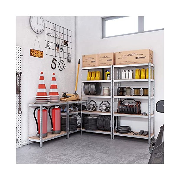 St�lreol - lagerreol - s�lv og brun reol 180 x 90 x 40