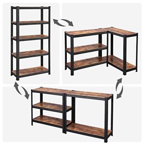 St�lreol - lagerreol - sort og rustik brun reol 150 x 75 x 30