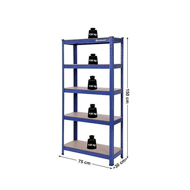 Lagerreol - v�rkstedsreol - bl� st�lreol 150 x 75 x 30