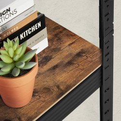 St�lreol - lagerreol - sort og rustik brun reol 150 x 37 x 37