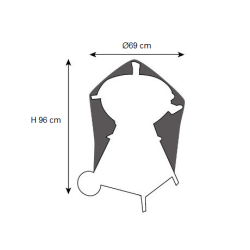 Cover til rund grill - vandt�t overtr�k til havegrill - kuglegrill �69 cm
